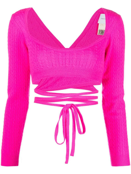 Cropped Tie-Fastening Top