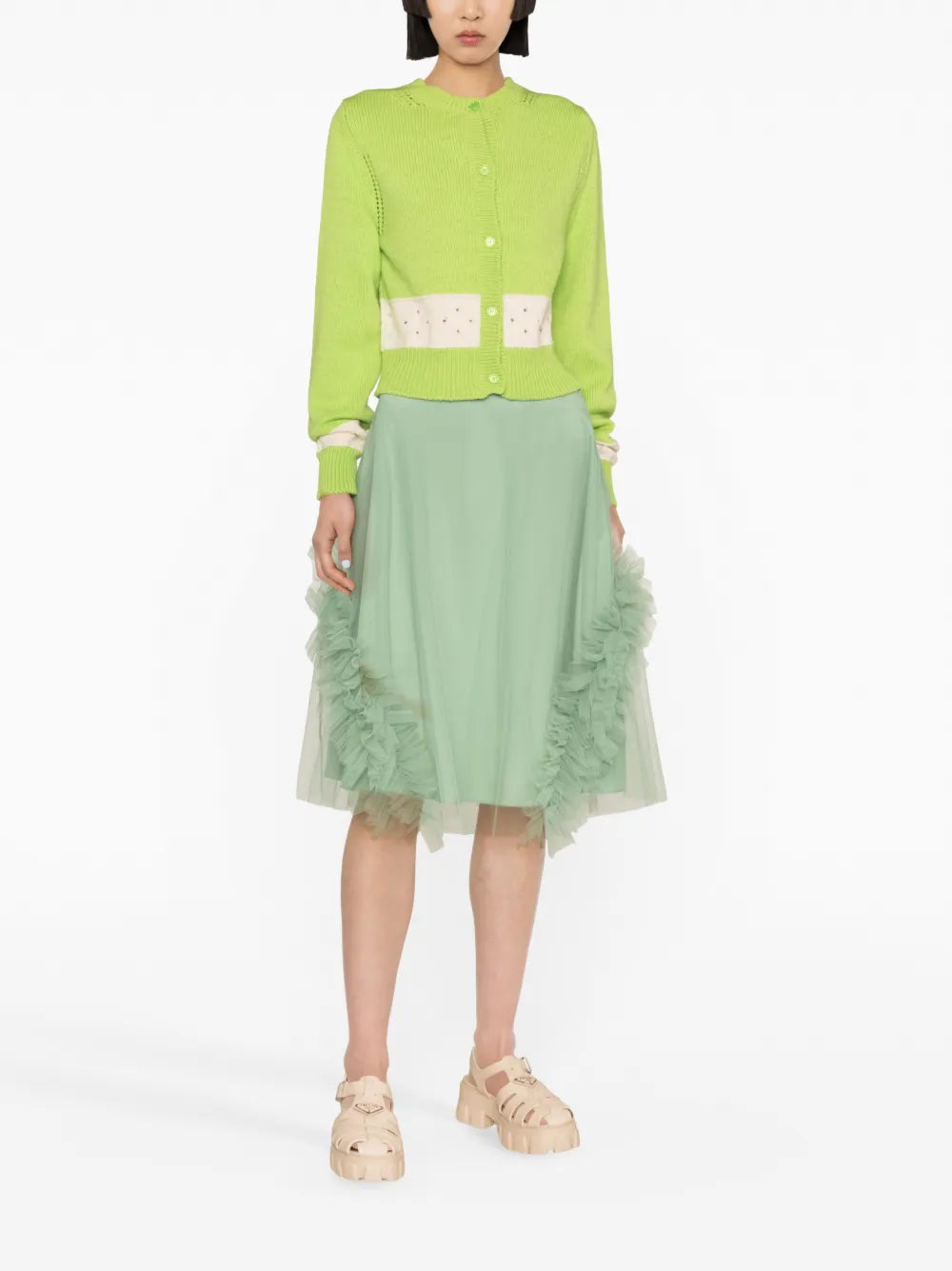 Lionel Ruffle-Trim Tulle Skirt