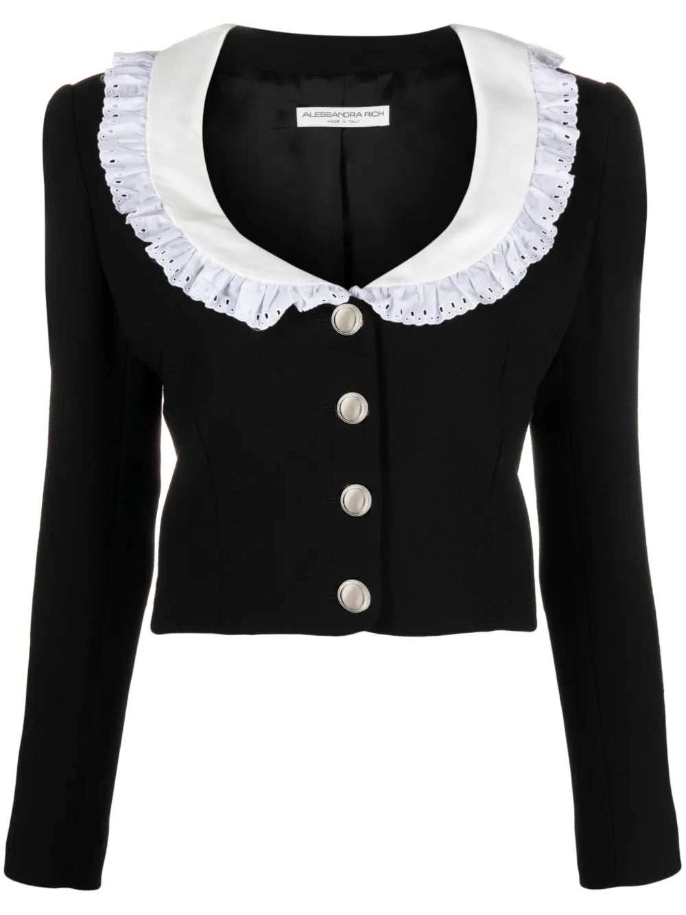 Ruffle-Trimmed Wool Jacket