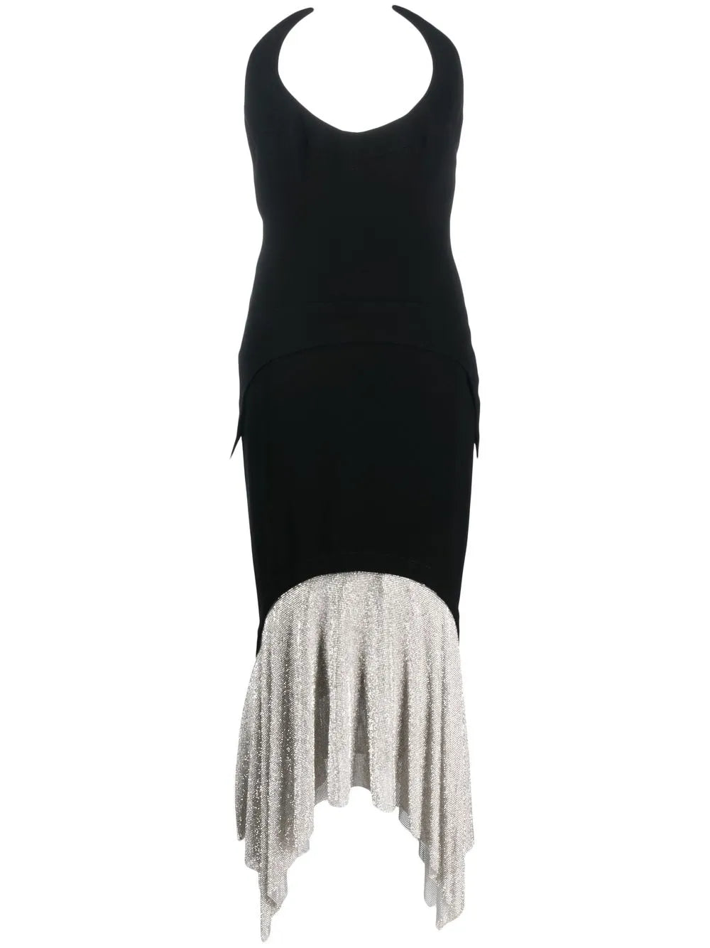 Crystal-Skirt Sleeveless Maxi Dress