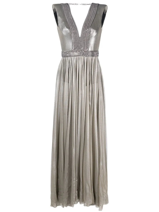 Pleated Tulle Maxi Dress