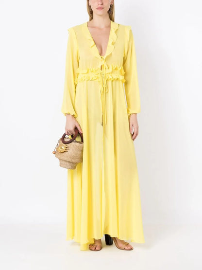 Ruffled Maxi Beach Dress