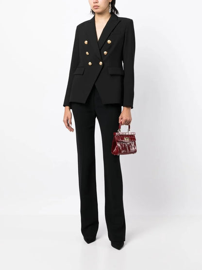 Double-Breasted Golden-Buttons Blazer