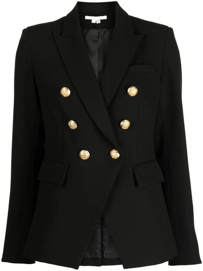 Double-Breasted Golden-Buttons Blazer