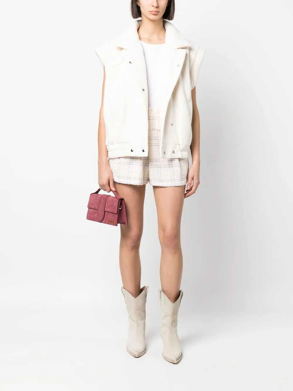 High-Waist Tweed Shorts