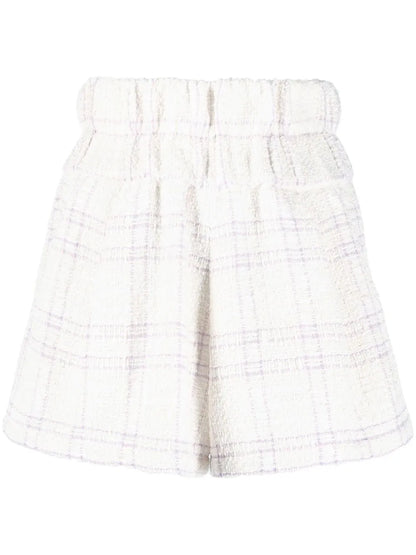 High-Waist Tweed Shorts