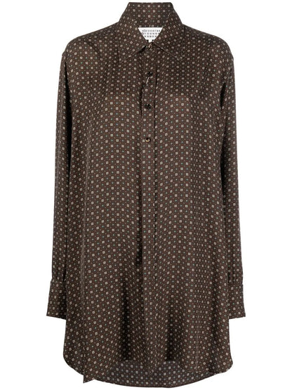 Tie-Print Silk Shirt