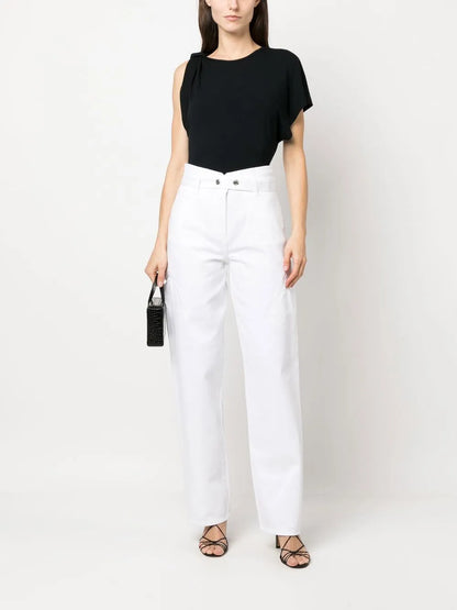 Belted Straight-Leg Jeans