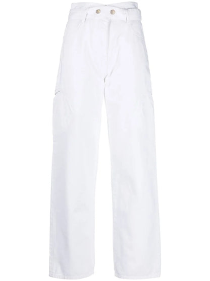 Belted Straight-Leg Jeans