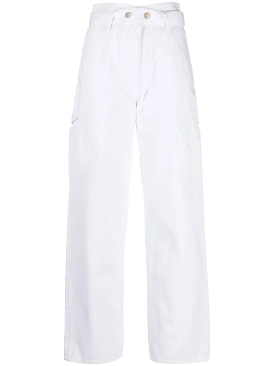 Belted Straight-Leg Jeans