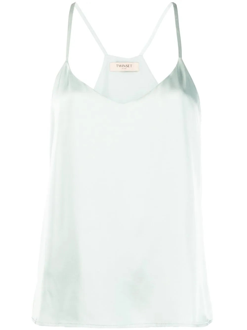 Logo-Plaque Satin Top
