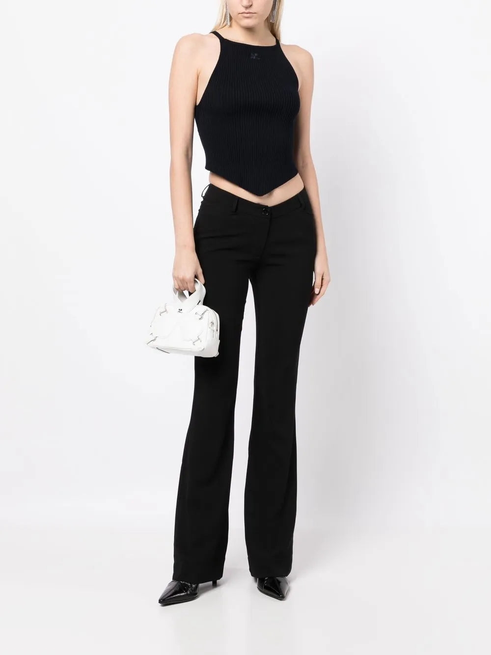 Pointy Rib-Knit Tank Top