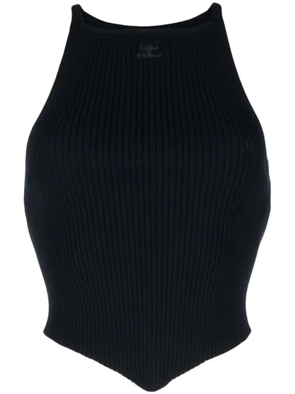 Pointy Rib-Knit Tank Top