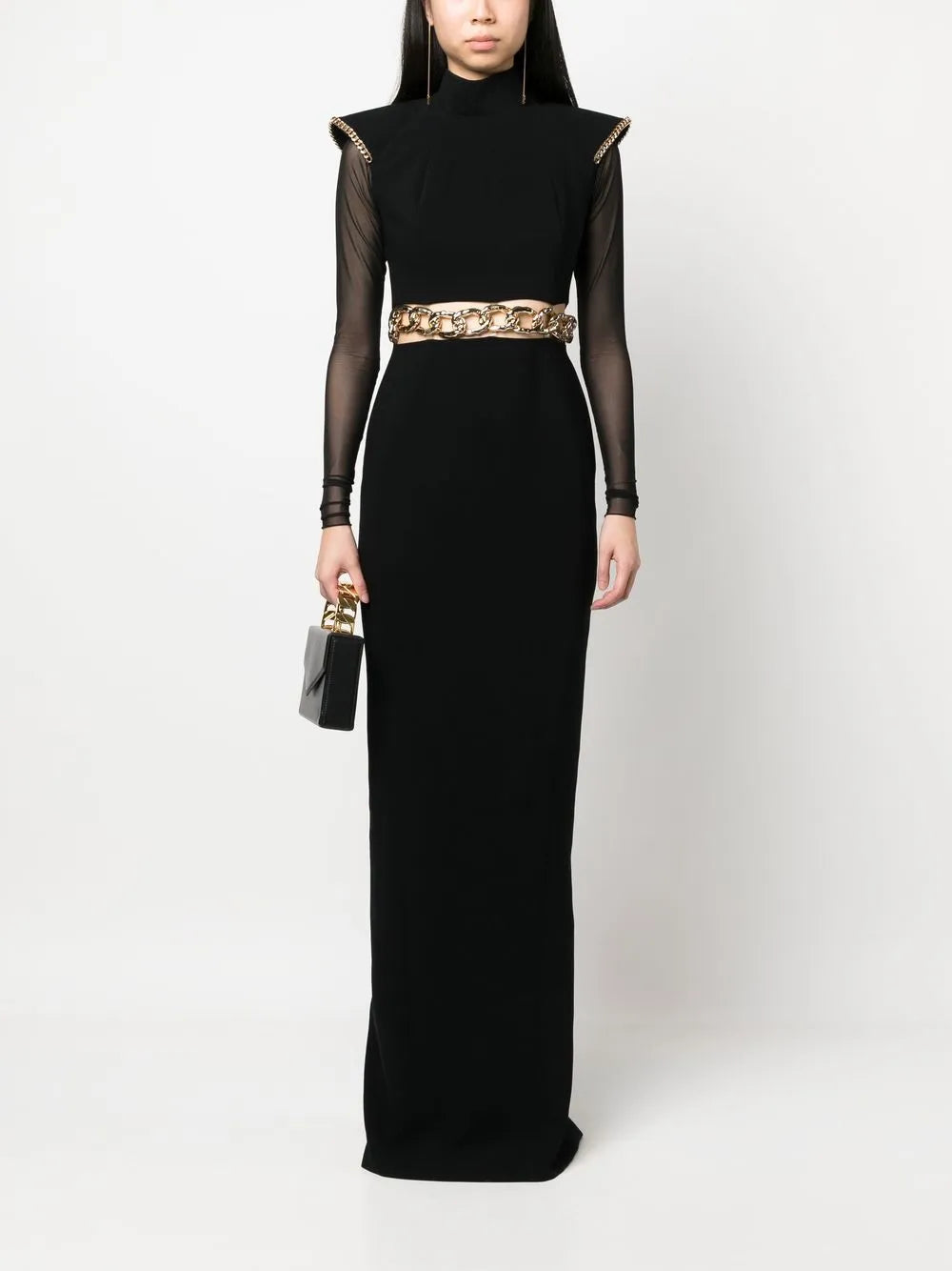 Chain-Link Detail Maxi Dress