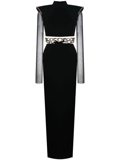 Chain-Link Detail Maxi Dress