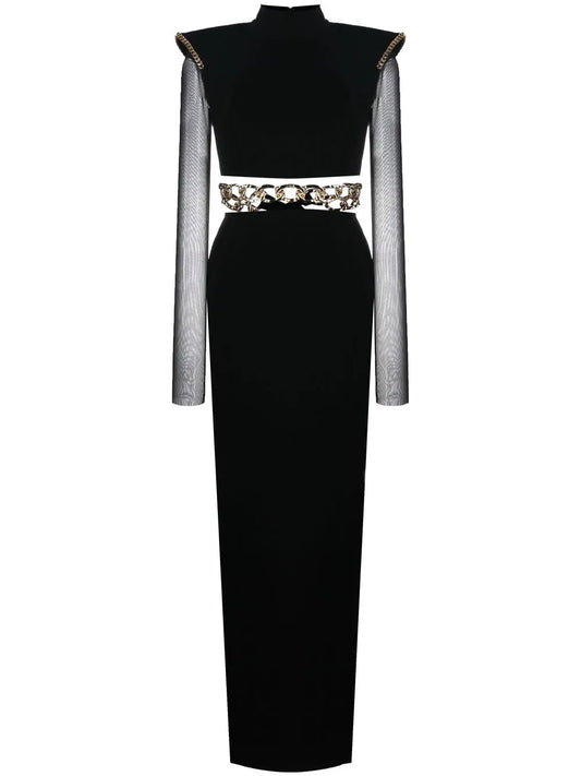 Chain-Link Detail Maxi Dress