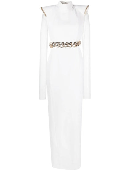 Chain-Detail Maxi Dress