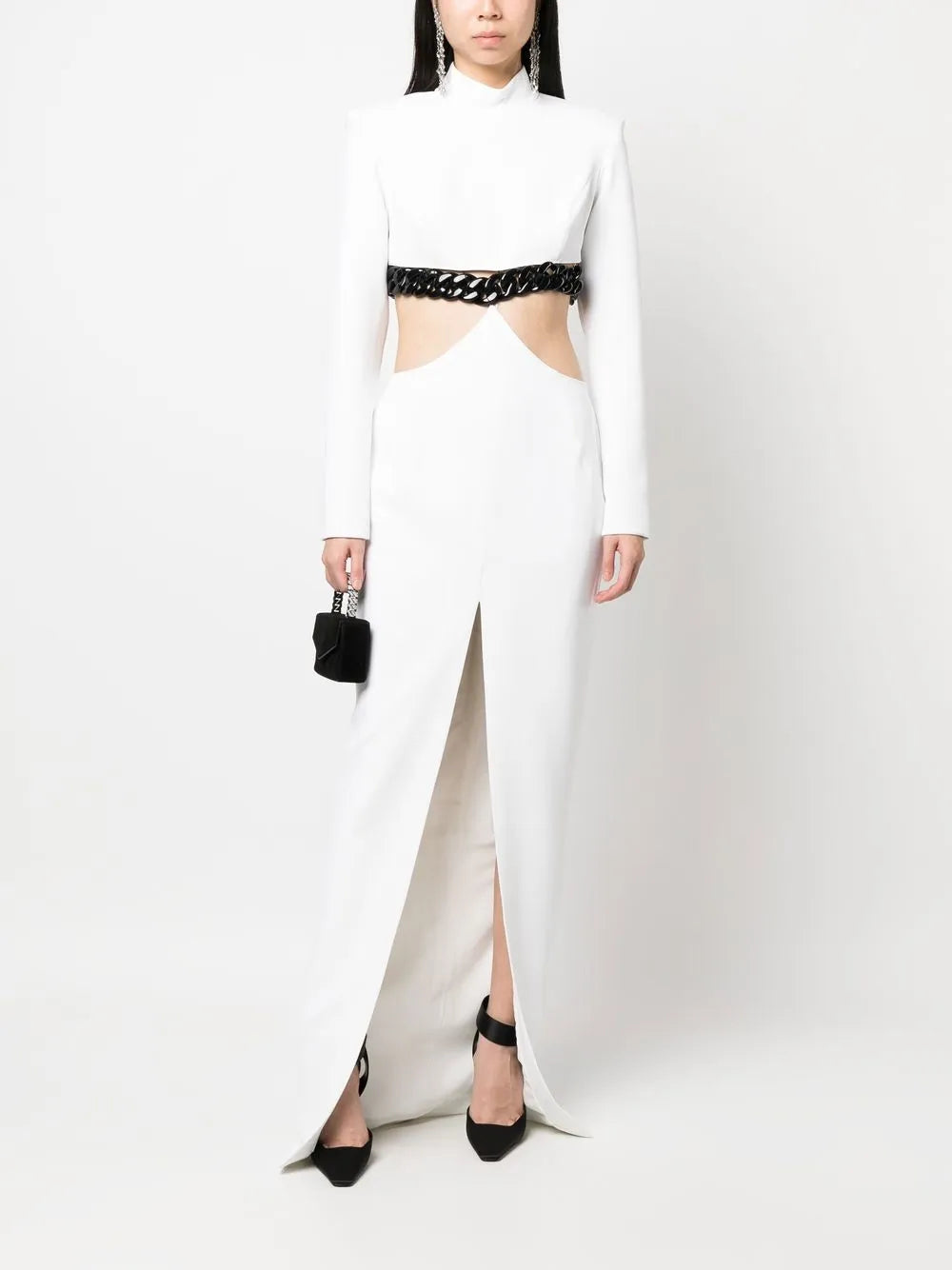 Chain-Detail Cut-Out Maxi Dress