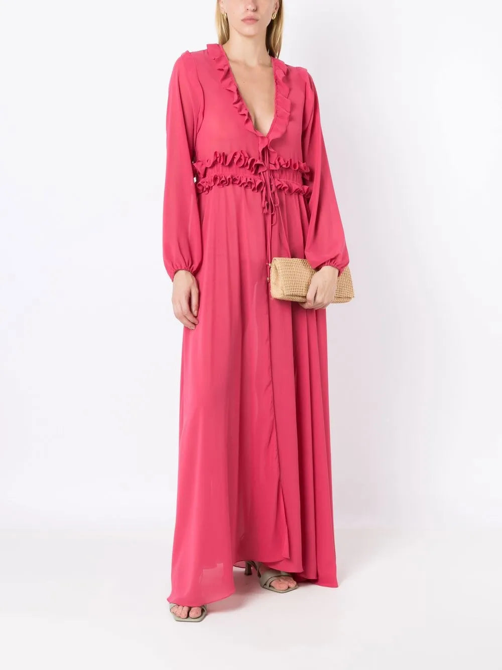 Ruffled Maxi Beach Dress