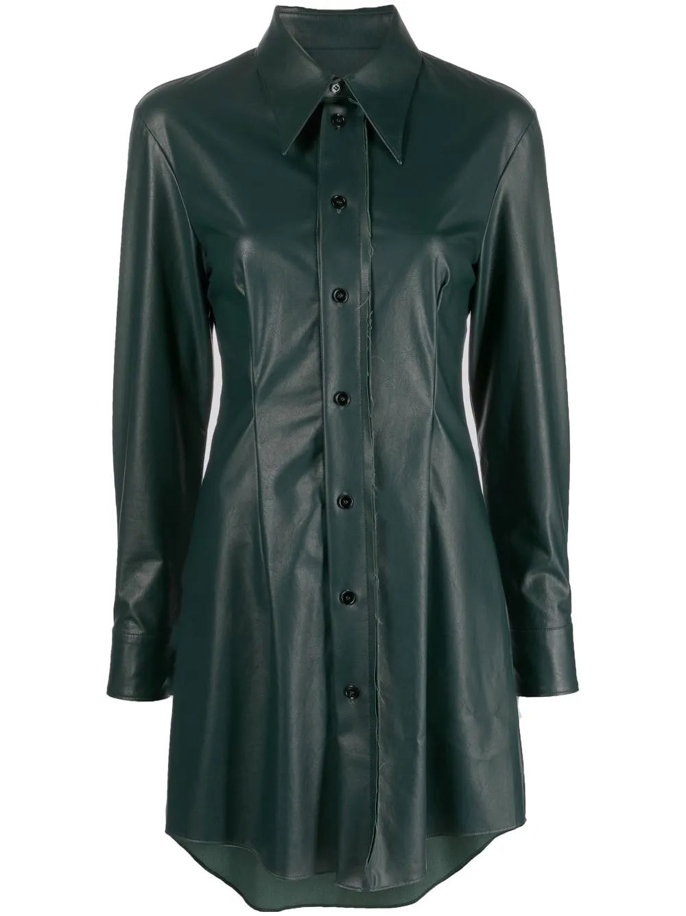 Faux-Leather Shirt Dress