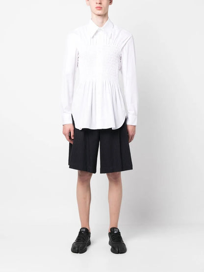 Smocking Stitch Long-Sleeve Shirt