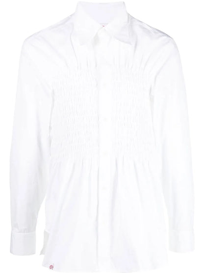 Smocking Stitch Long-Sleeve Shirt
