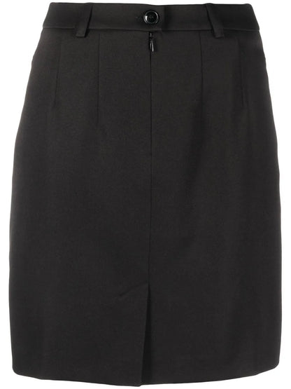 High-Waisted Logo-Patch Skirt