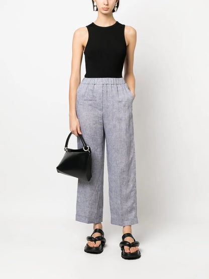 Wide-Leg Cropped Trousers