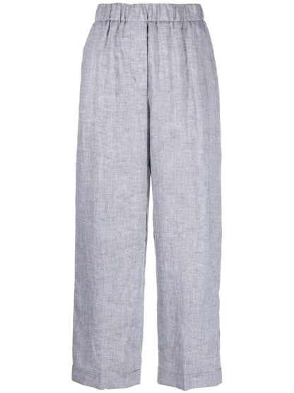Wide-Leg Cropped Trousers