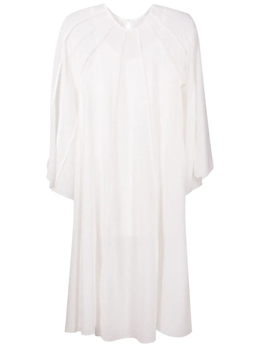 Wide-Sleeved Fringe-Detail Dress
