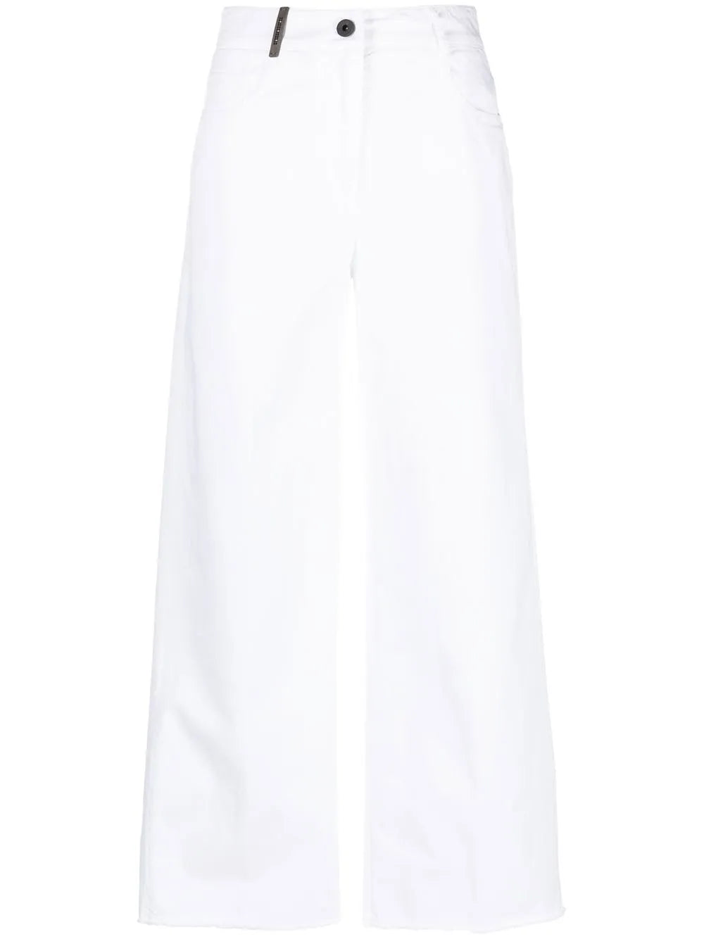 Ribbed Hem Palazzo Trousers