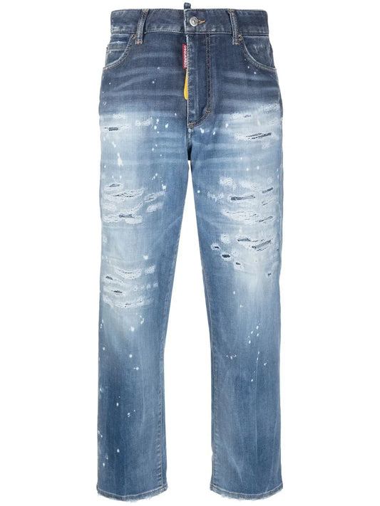 Logo-Patch Cropped Jeans
