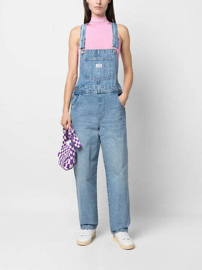 Logo-Patch Denim Dungarees