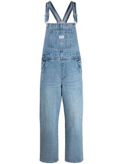 Logo-Patch Denim Dungarees