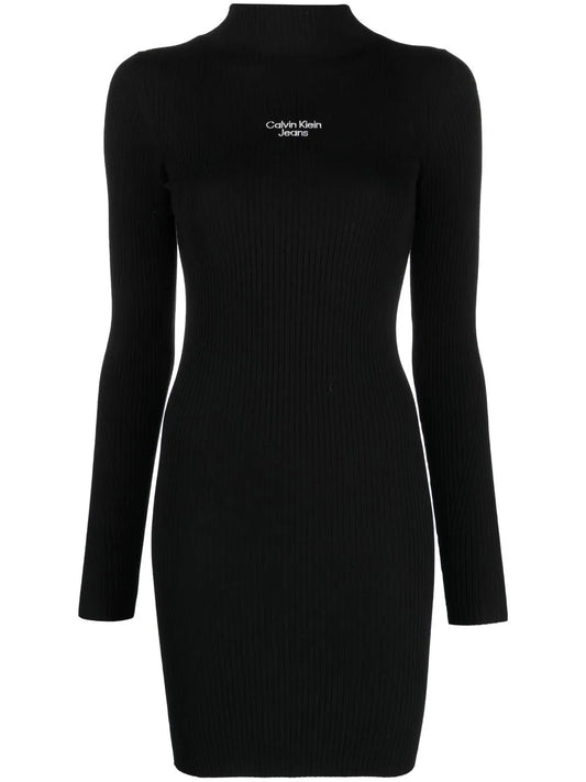 Logo-Embroidered Knit Dress