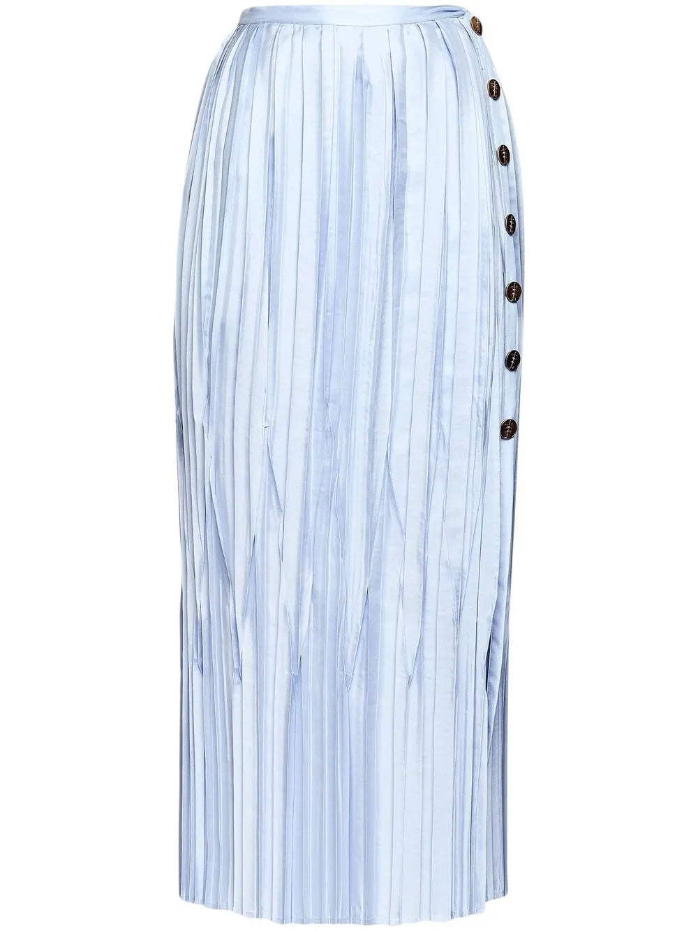 Pleated Silk Midi Skirt