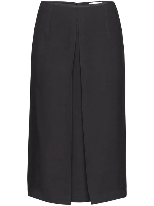 Pleat-Detail Midi Skirt