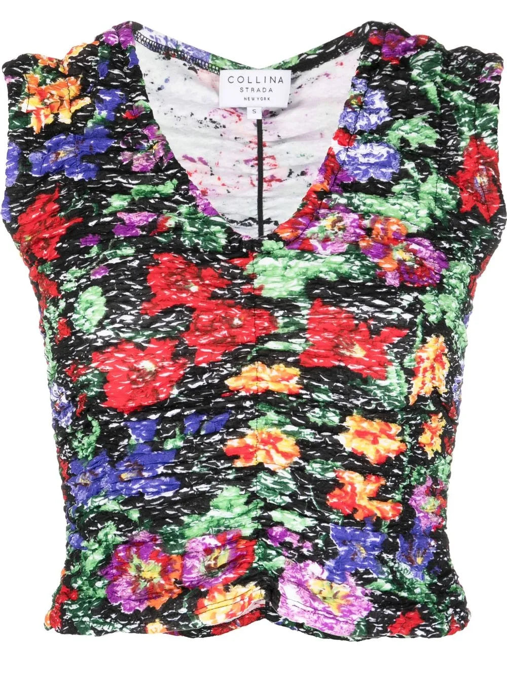 Floral-Print Ruched Vest Top