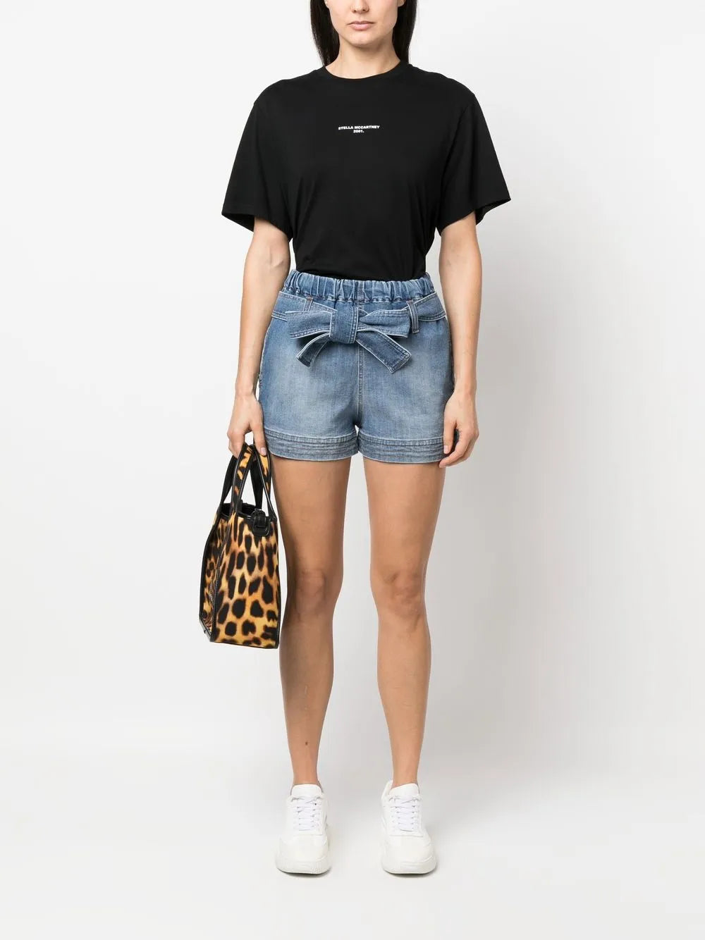 Tie-Waist Denim Shorts