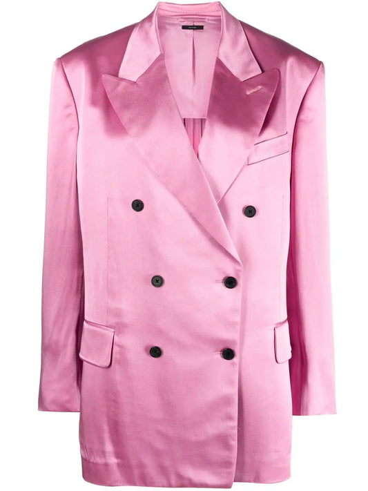 Double-Breasted Long-Sleeve Blazer