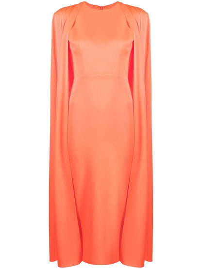 Cape Design Slim-Cut Dress