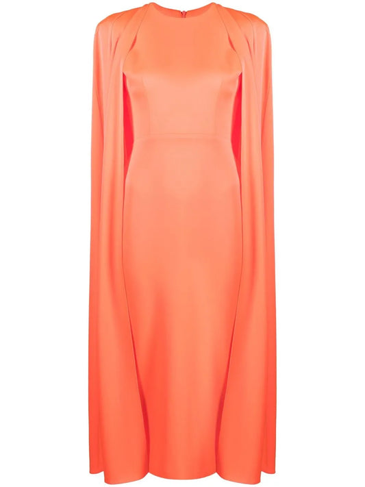 Cape Design Slim-Cut Dress