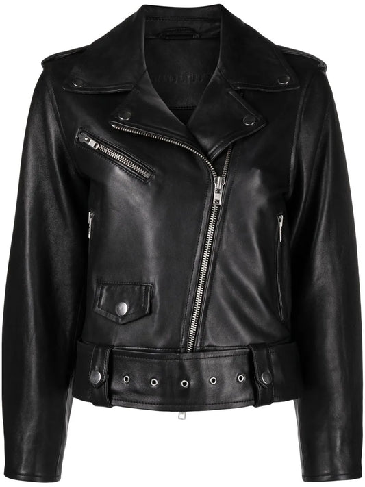 Zip-Up Leather Jacket