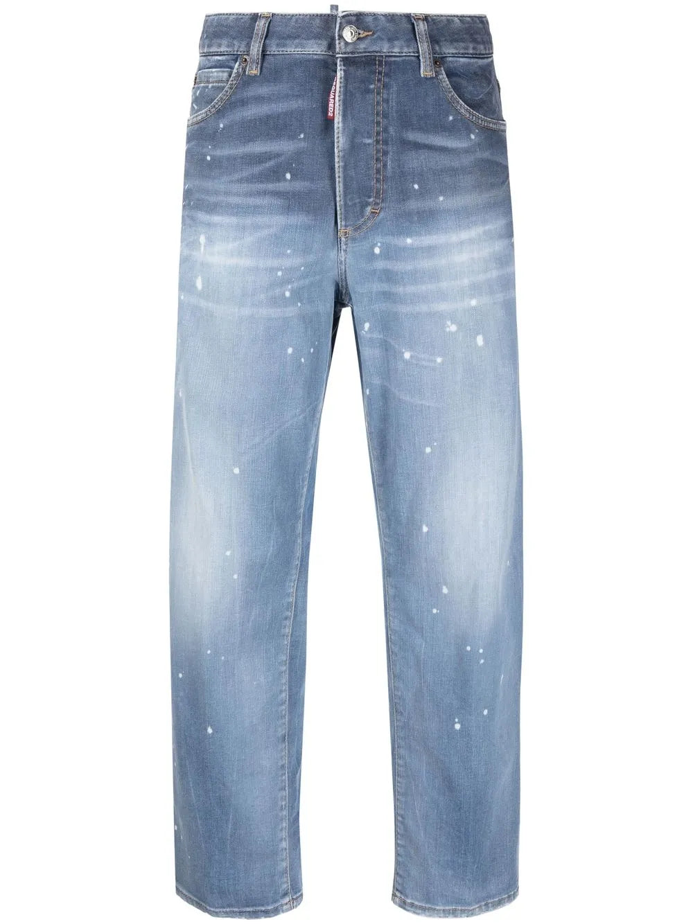 Distressed Straight-Leg Jeans