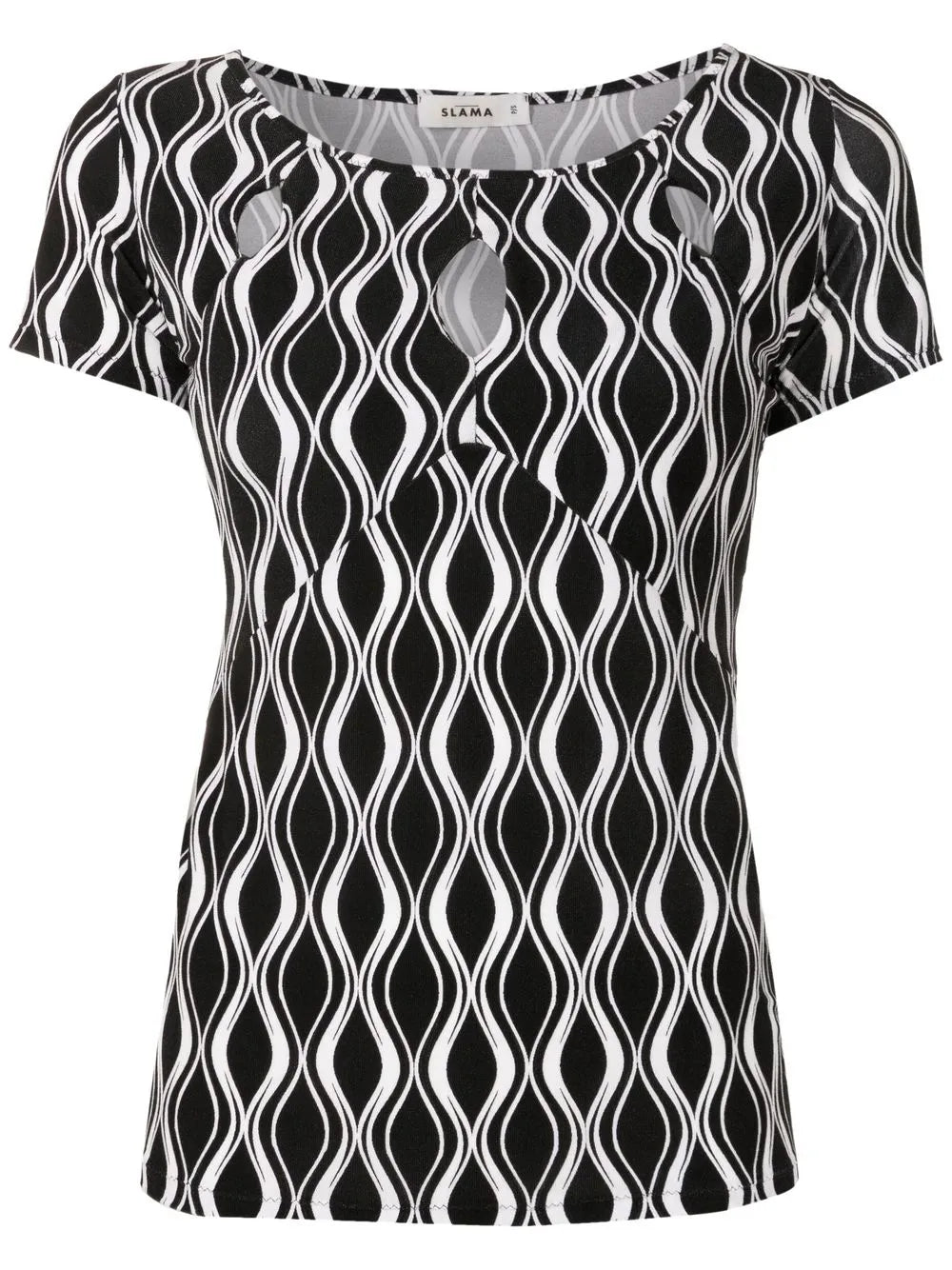 Cut-Out Wave-Print T-Shirt