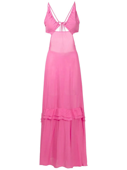 Cut-Out Semi-Sheer Maxi Dress