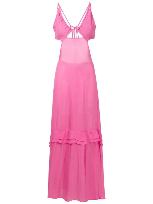 Cut-Out Semi-Sheer Maxi Dress