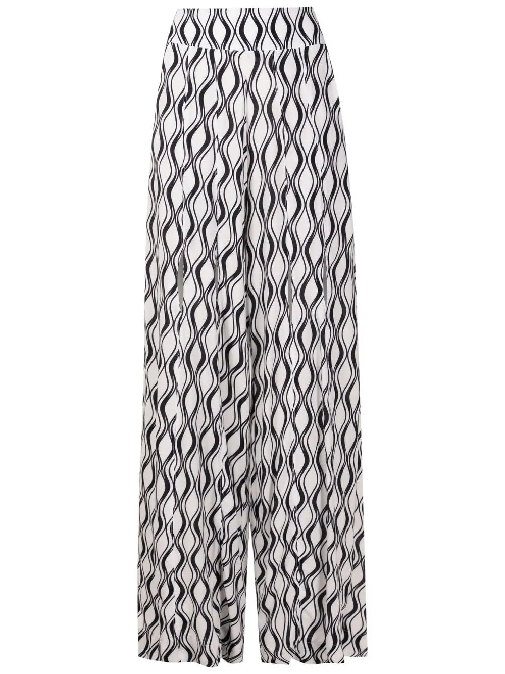 Wave-Print Palazzo Trousers