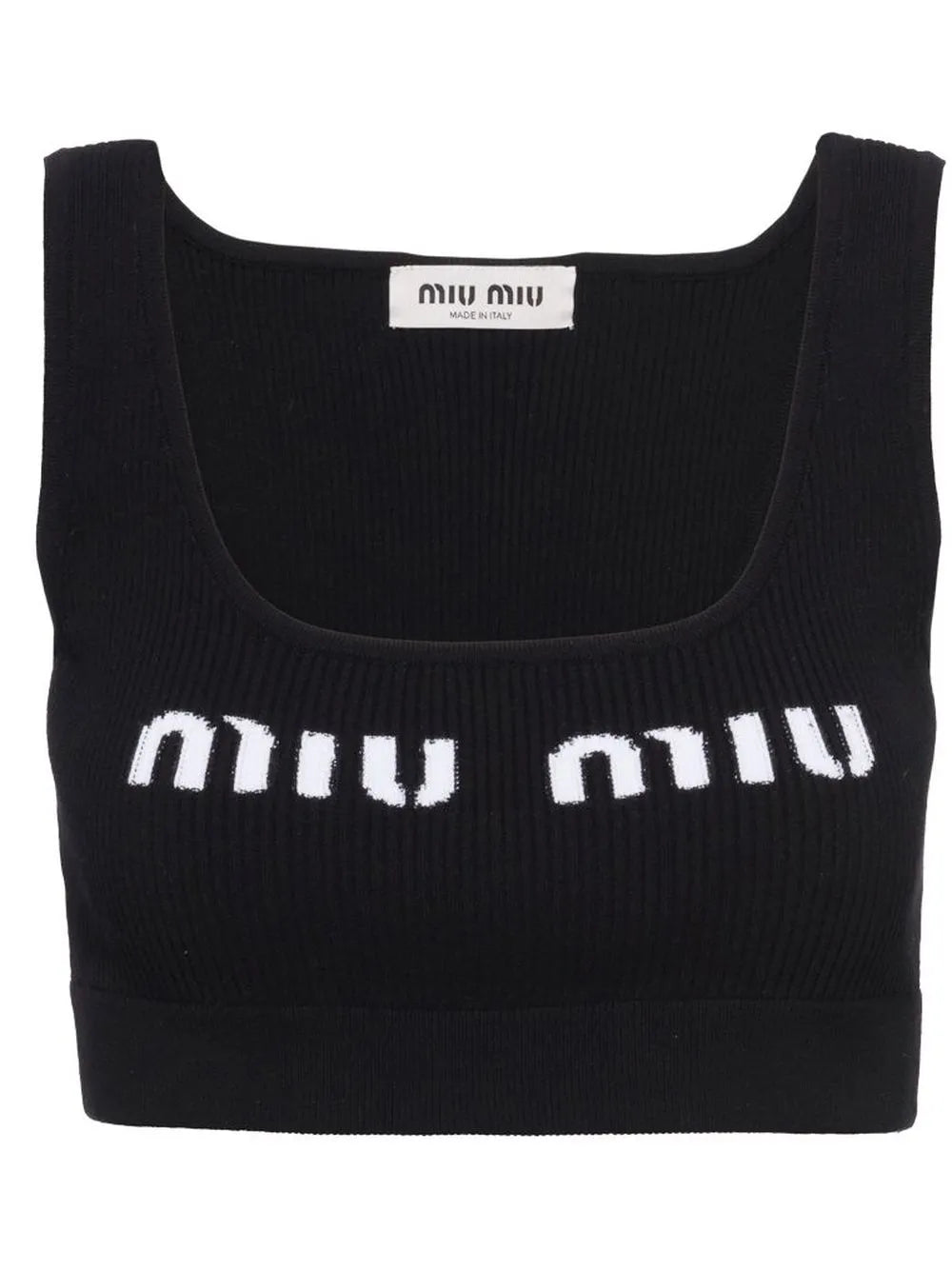 Cropped Logo-Knit Tank Top