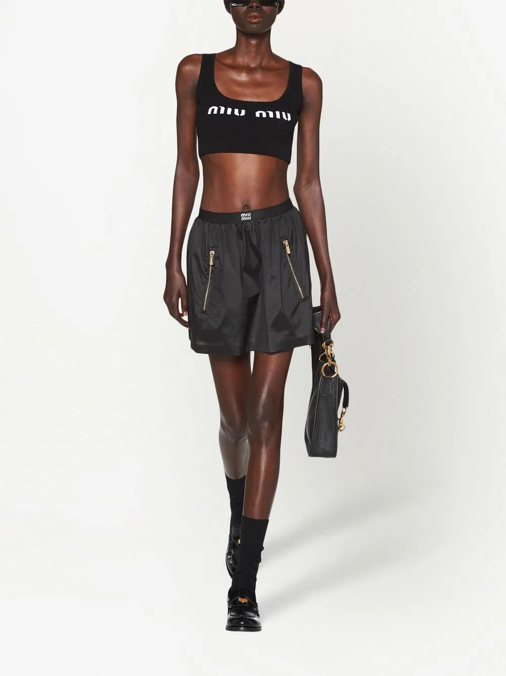 Cropped Logo-Knit Tank Top